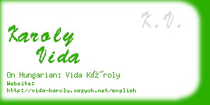 karoly vida business card